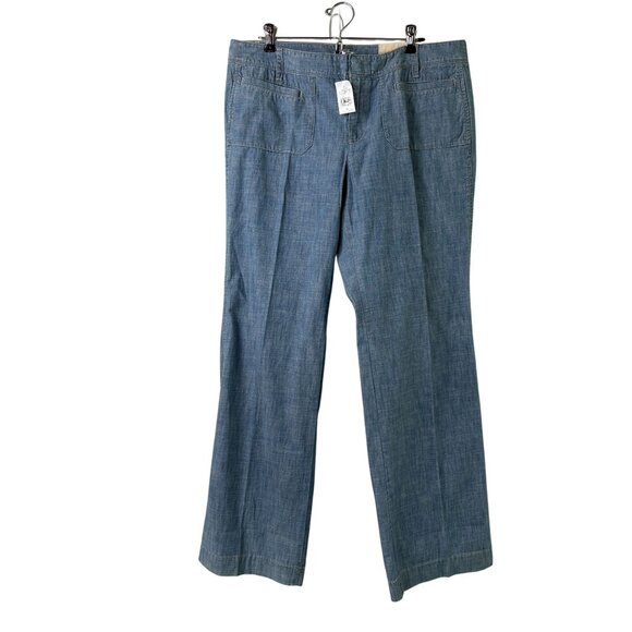 Ann Taylor Loft Modern Trouser Leg Pants Jeans Size 12 Blue Cotton NWT - Picture 1 of 10